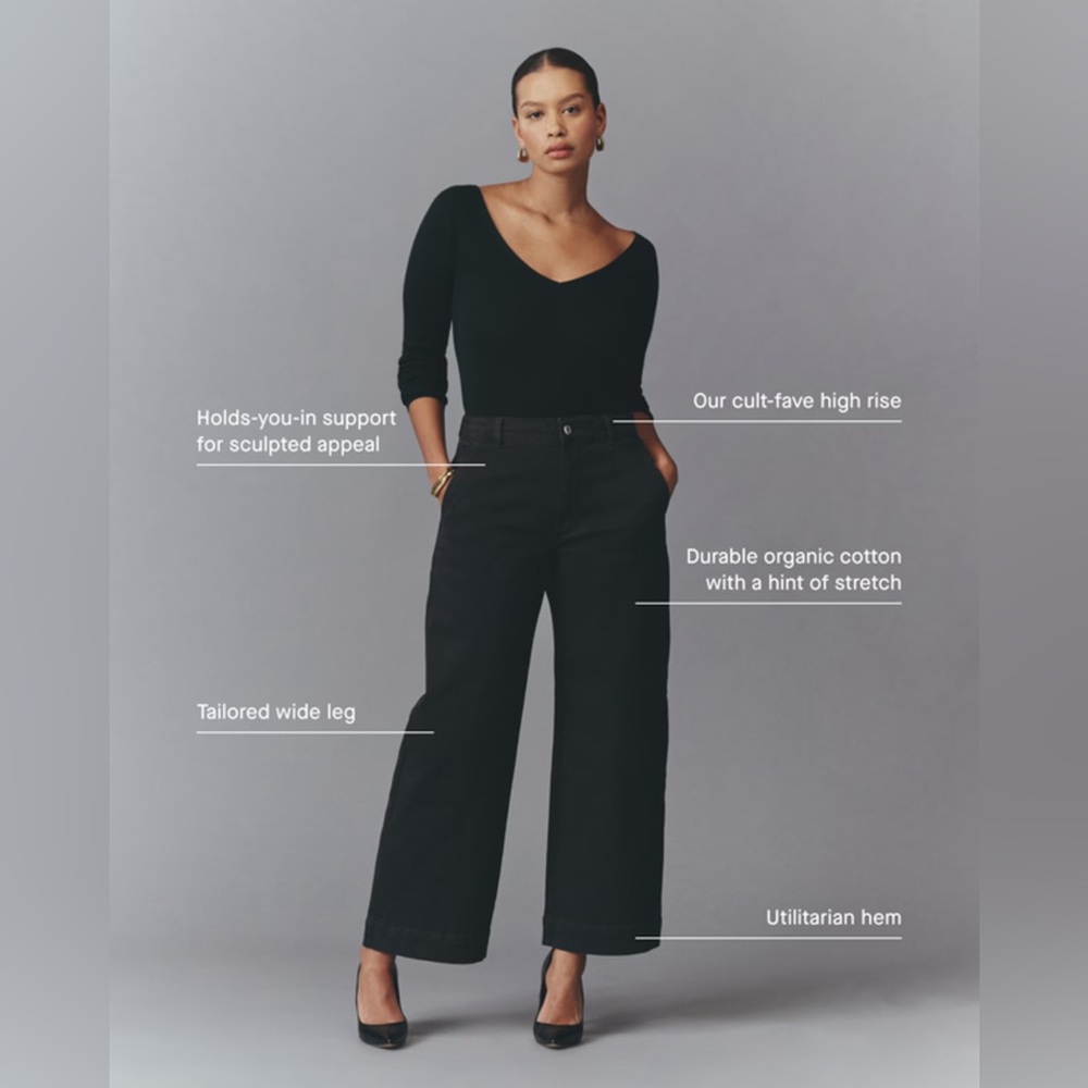 Everlane Womens The Wide Leg Jean 27 Black Ankle Length High Rise Boho - Picture 4 of 14